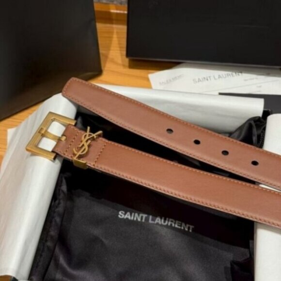 Signature Saint Laurent Brown Waist Belt - Picture 5 of 9